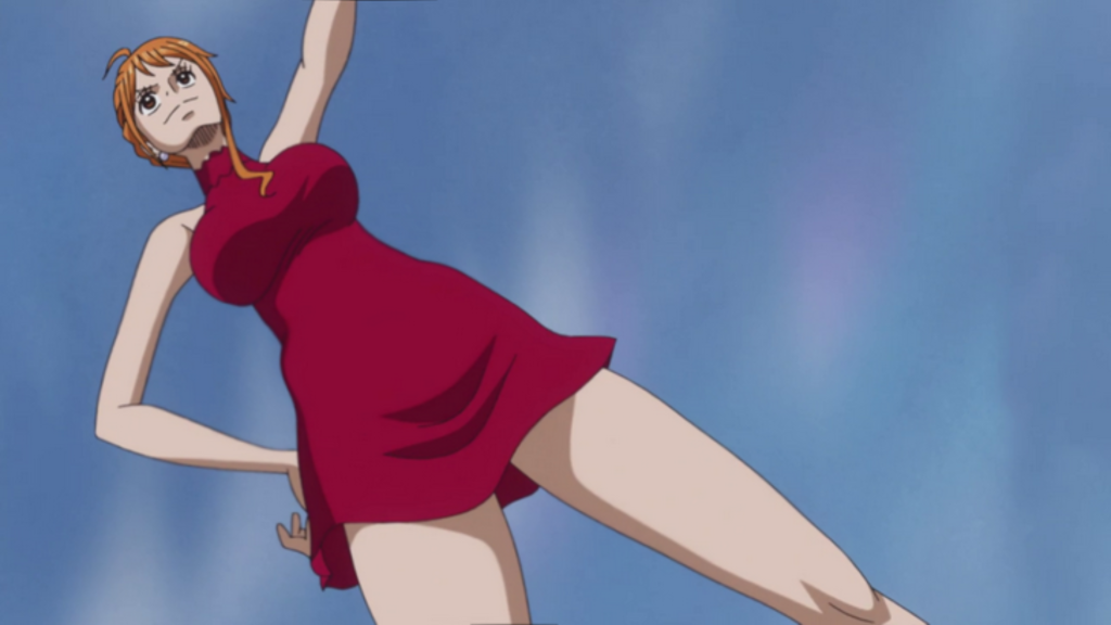 Nami red dress in Whole Cake Island